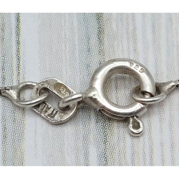 FAS 925 Sterling Silver Butterfly Pendant Crystal Accents Sterling Box Chain 20" - Picture 7 of 8